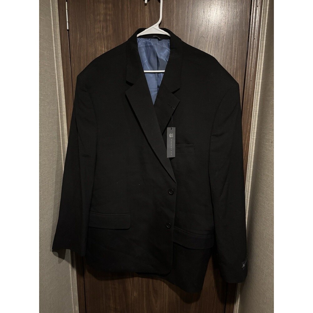 GS Perfect Fit 56R Portly Black Mens Blazer Sport Coat Jacket NWT